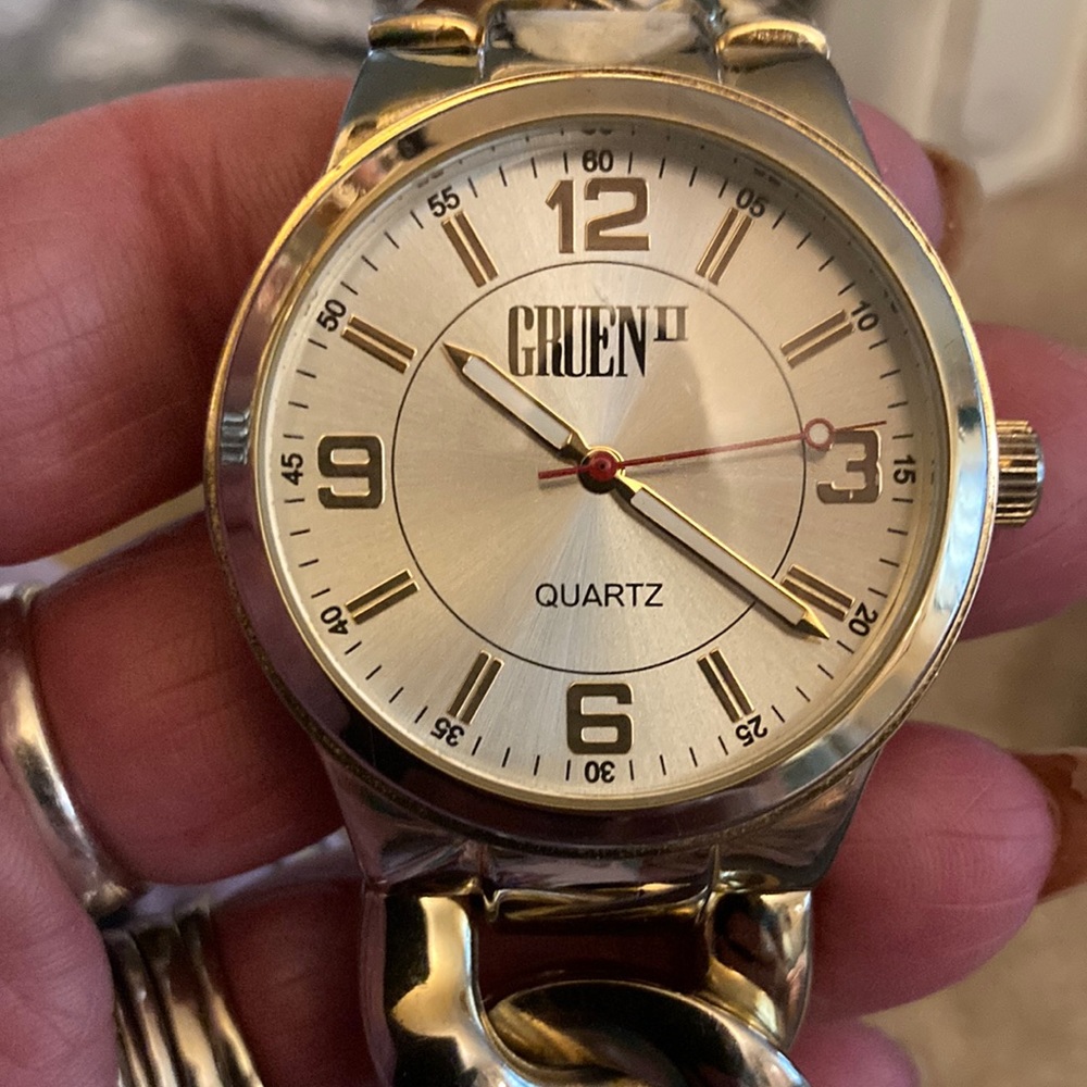 Gruen mens chain link band